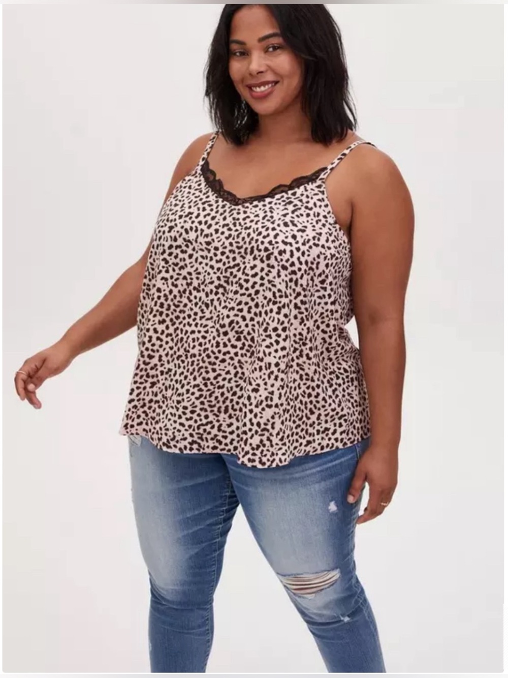 Torrid Satin Lace Trim Swing Cami